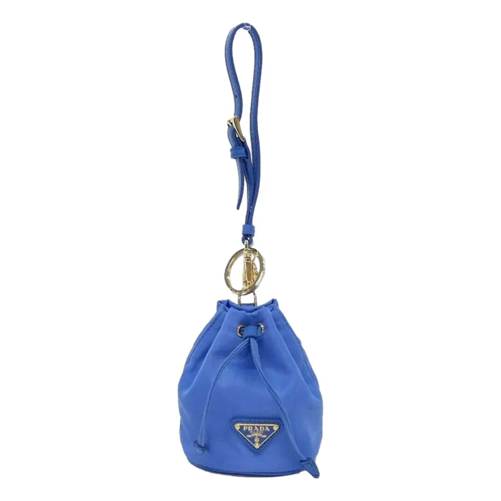 Prada Re Nylon and Saffiano Leather Trim Mini Bag Charm Keychain Blue Blue Polyamide Never worn - Inside View