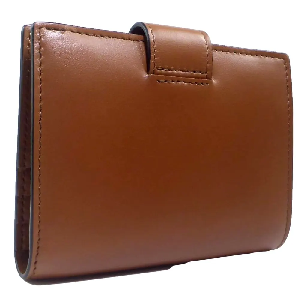 Prada City Calf Leather Snap Bifold Wallet Cognac Brown Brown Leather Never worn - Back View