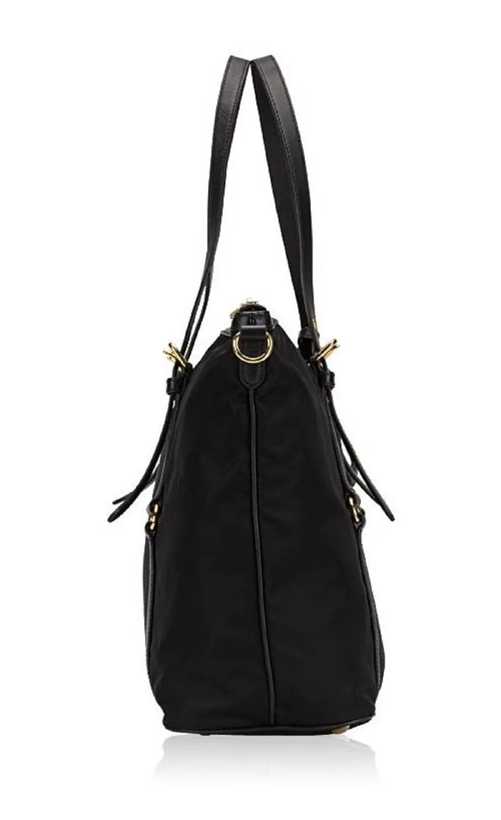 Prada Tessuto Nylon Saffiano Leather Black Top Zip Tote Bag Black Never worn - Inside View