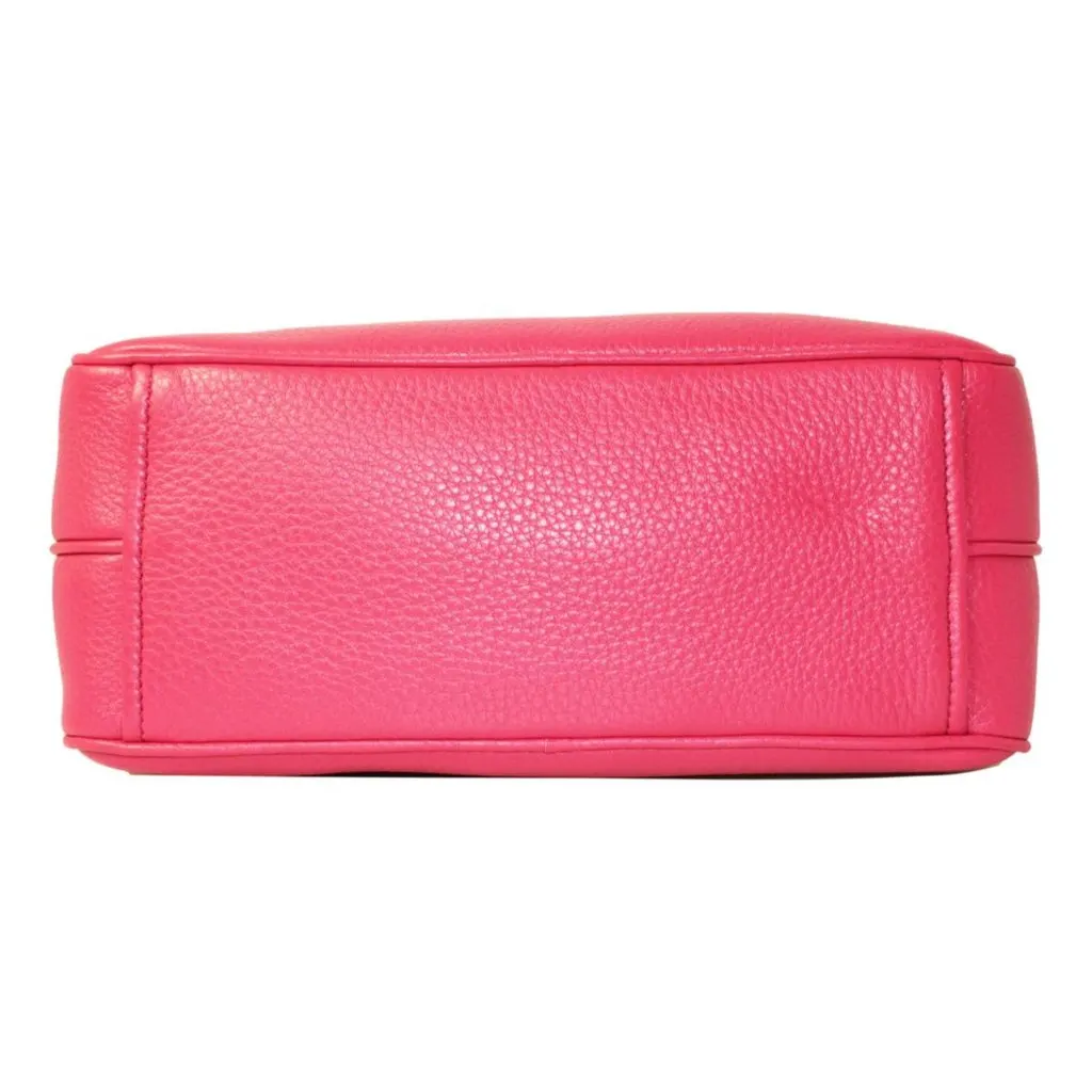 Prada Peonia Pink Vitello Phenix Leather Double Zip Crossbody Pink Leather Never worn - Model View