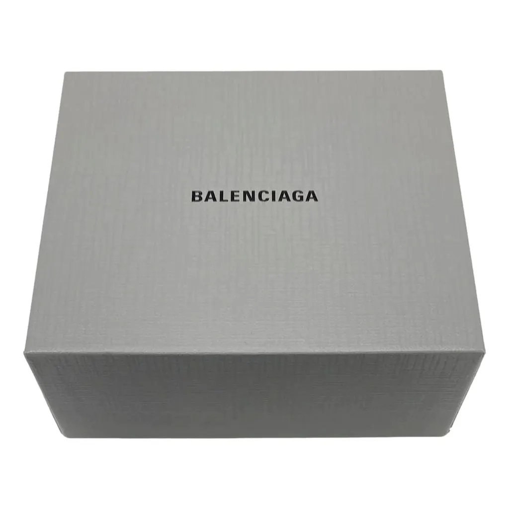 Balenciaga Black Shiny Calfskin Leather Studs Buckle Bracelet Black Leather Never worn - Box View