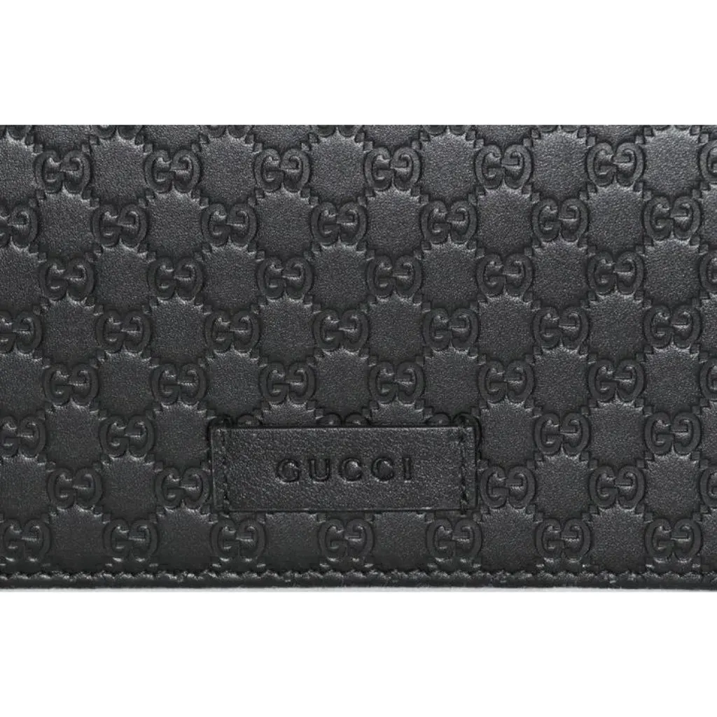 Gucci Microguccissima GG Logo Black Leather Wallet Crossbody Handbag Black Leather Never worn - Box View
