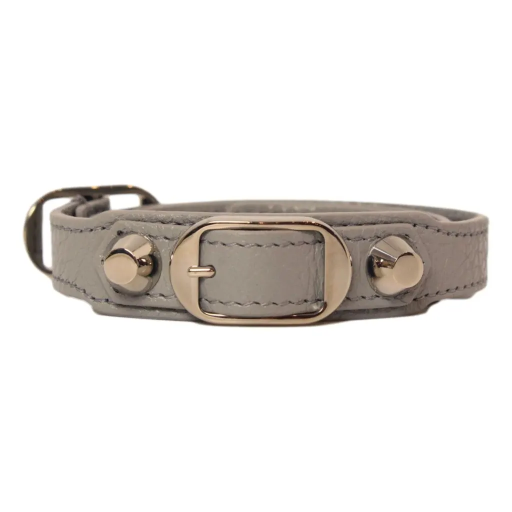 Balenciaga Arena Grey Lambskin Leather Wrap Bracelet Grey Leather Never worn - Front View