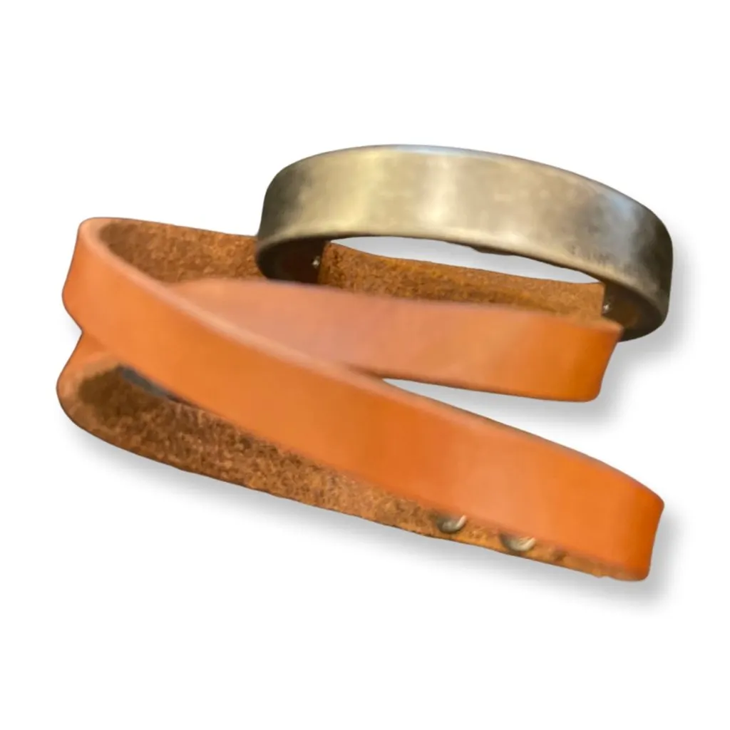 Saint Laurent Giglio Wrap Bracelet Brown Calf Leather Gold hardware
