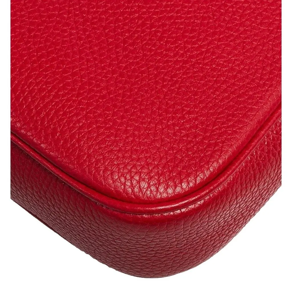 Gucci Soho Disco GG Tassel Chain Crossbody Flap Leather Bag Red MultiColor Leather Never worn - Box View