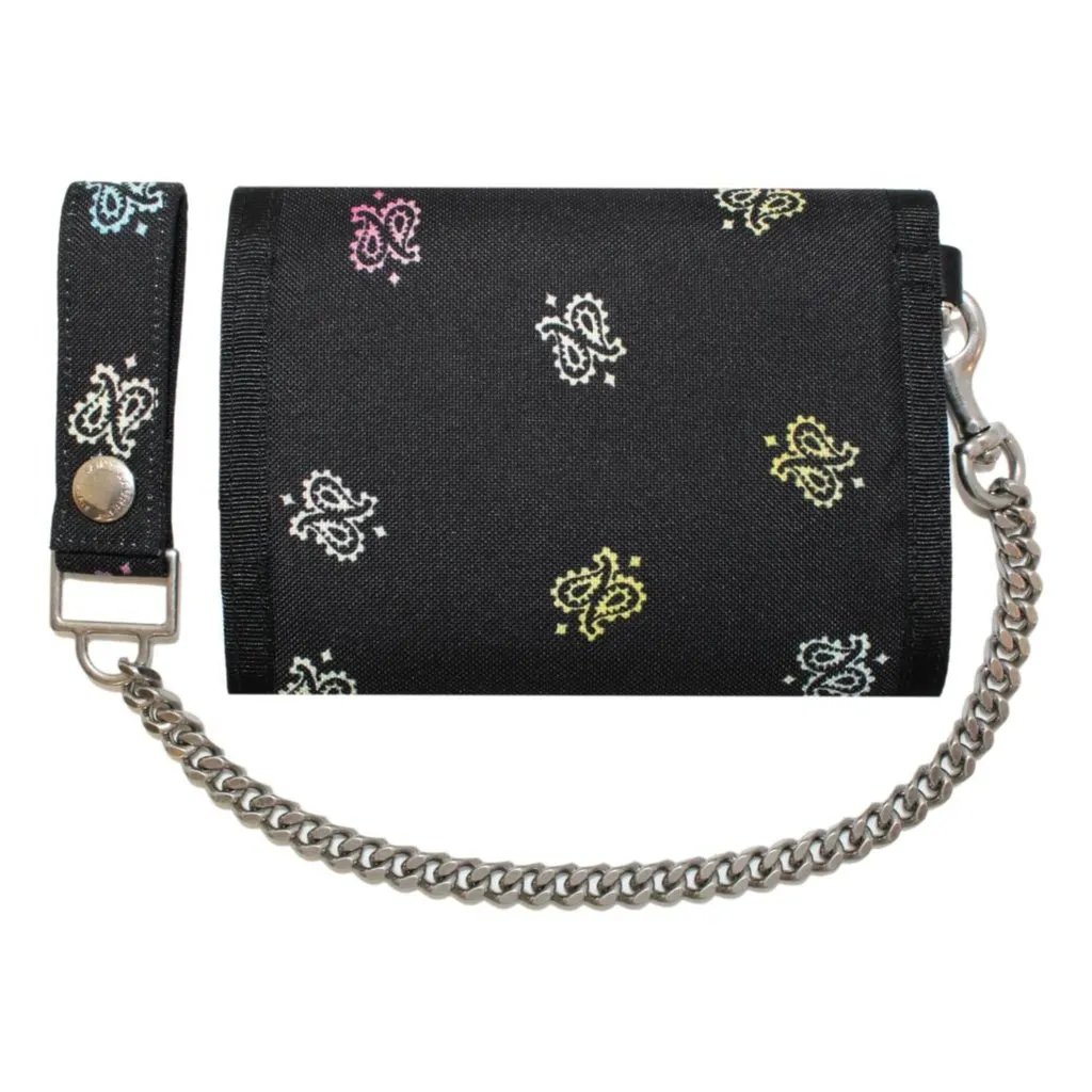 Saint Laurent Black Nylon Chain Trifold Wallet Black Polyamide Never worn - Back View