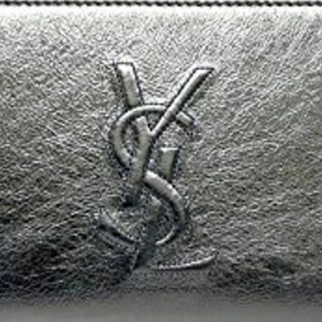 Saint Laurent YSL Belle Du Jour Silver Leather Zip-Around Wallet Grey Leather Never worn - Box View