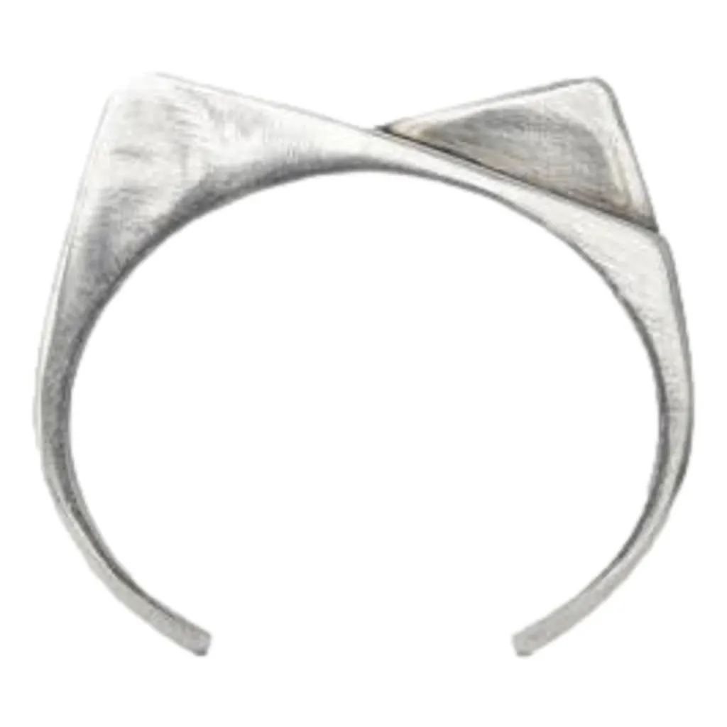 Saint Laurent 2 Pentes Two-Slope Oxidized Silver Bracelet Silver Never worn - Front View