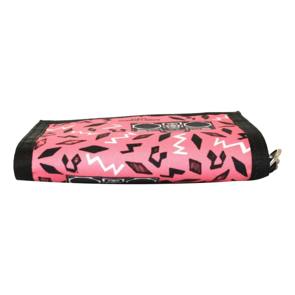 Saint Laurent Buffalo Pink Nylon Radio Chain Trifold Wallet Pink Leather Never worn - Box View