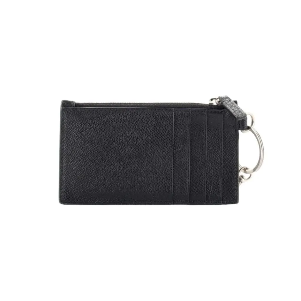 Balenciaga Cash Logo Neck Lanyard Card Holder Wallet Black Leather Black Leather Never worn - Inside View