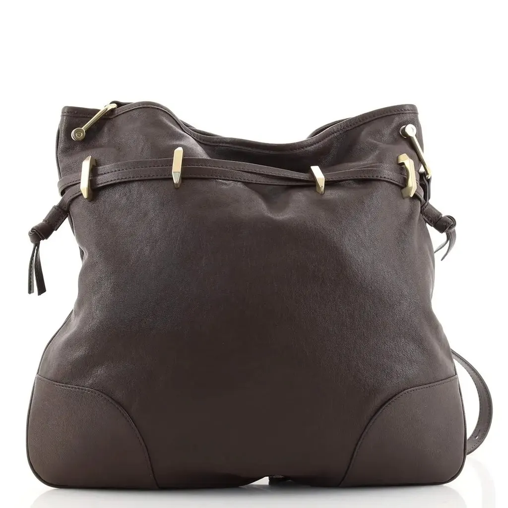 Gucci 1955 Morsetto Large Leather Horsebit Drawstring Brown Bucket Bag Brown Leather Never worn - Inside View