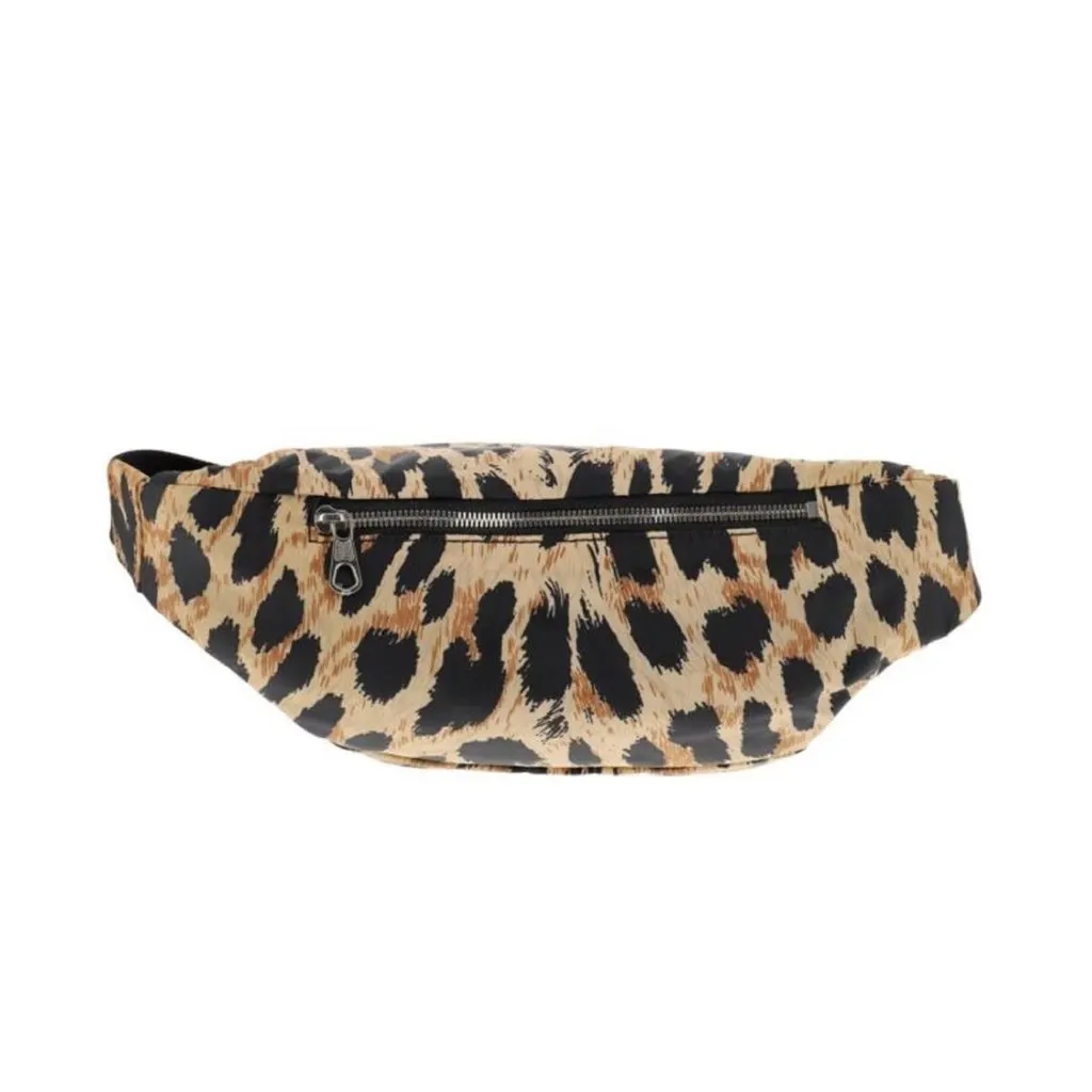 Balenciaga Nylon Leopard Print Belt Bag Beige Leather Never worn - Box View