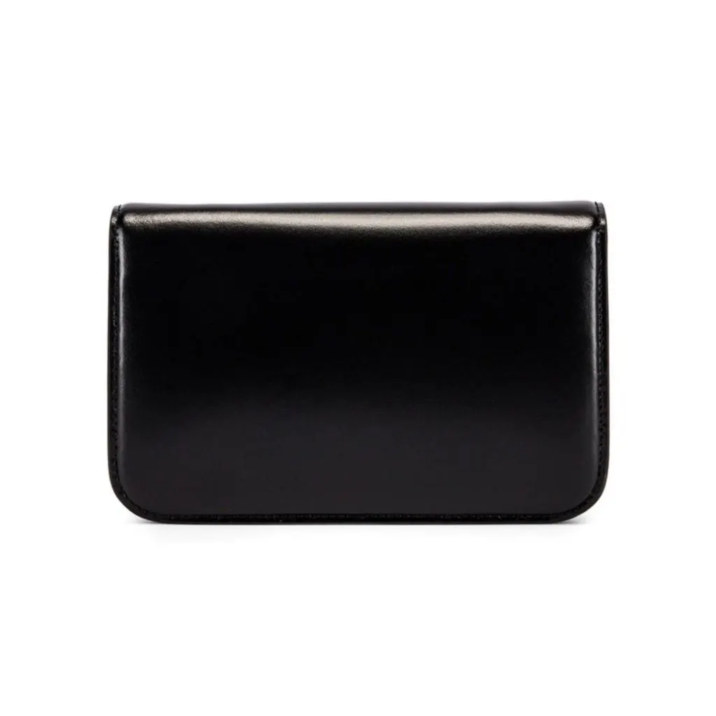 Balenciaga Black Shiny Calfskin Leather Chain Wallet Shoulder Bag Black Leather Never worn - Inside View