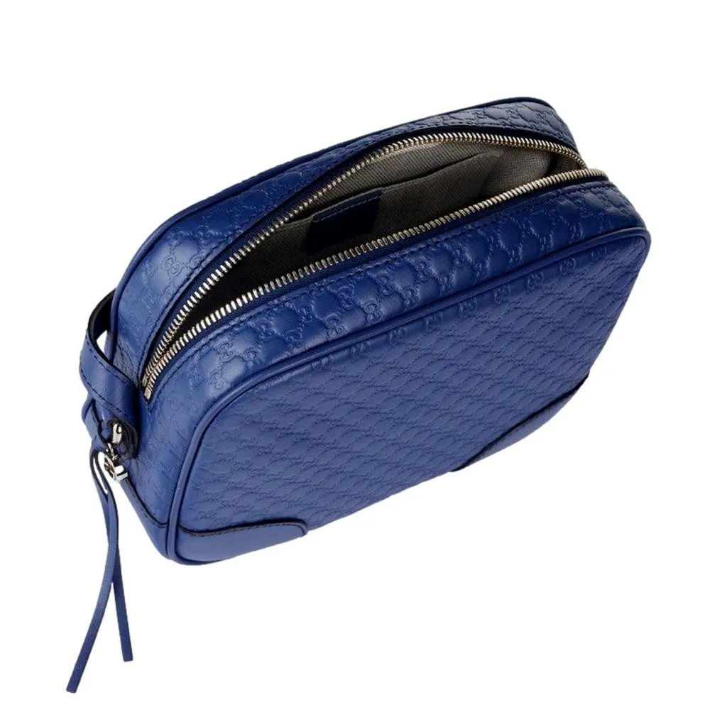 Gucci Bree Microguccissima Leather Crossbody Bag Caspian Blue Blue Leather Never worn - Model View