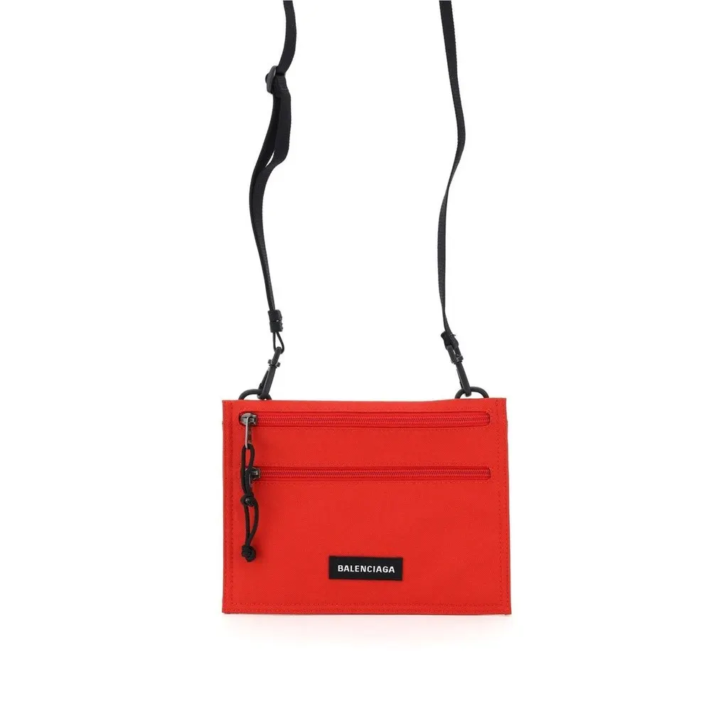 Balenciaga Explorer Pouch Bright Red Nylon Red Never worn - Model View
