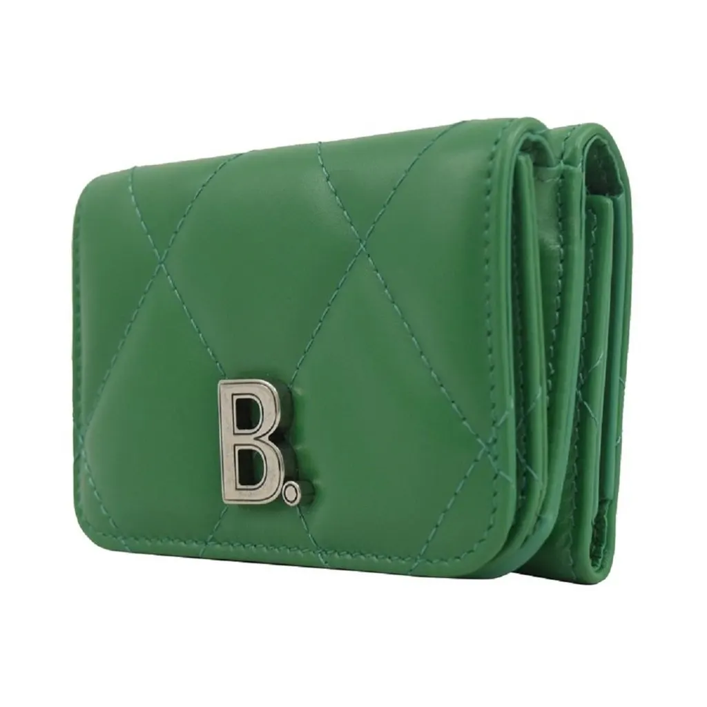 Balenciaga Balenciaga Touch Leaf Green Nappa Leather Quilted Mini Trifold Wallet Green Leather Never worn - Back View