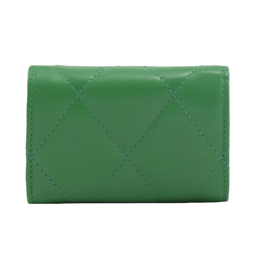 Balenciaga Balenciaga Touch Leaf Green Nappa Leather Quilted Mini Trifold Wallet Green Leather Never worn - Inside View