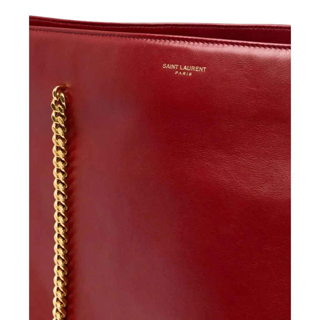 Saint Laurent Siena Ultra Lux Red Calf Leather Chain Shoulder Tote Bag MultiColor Leather Never worn - Box View