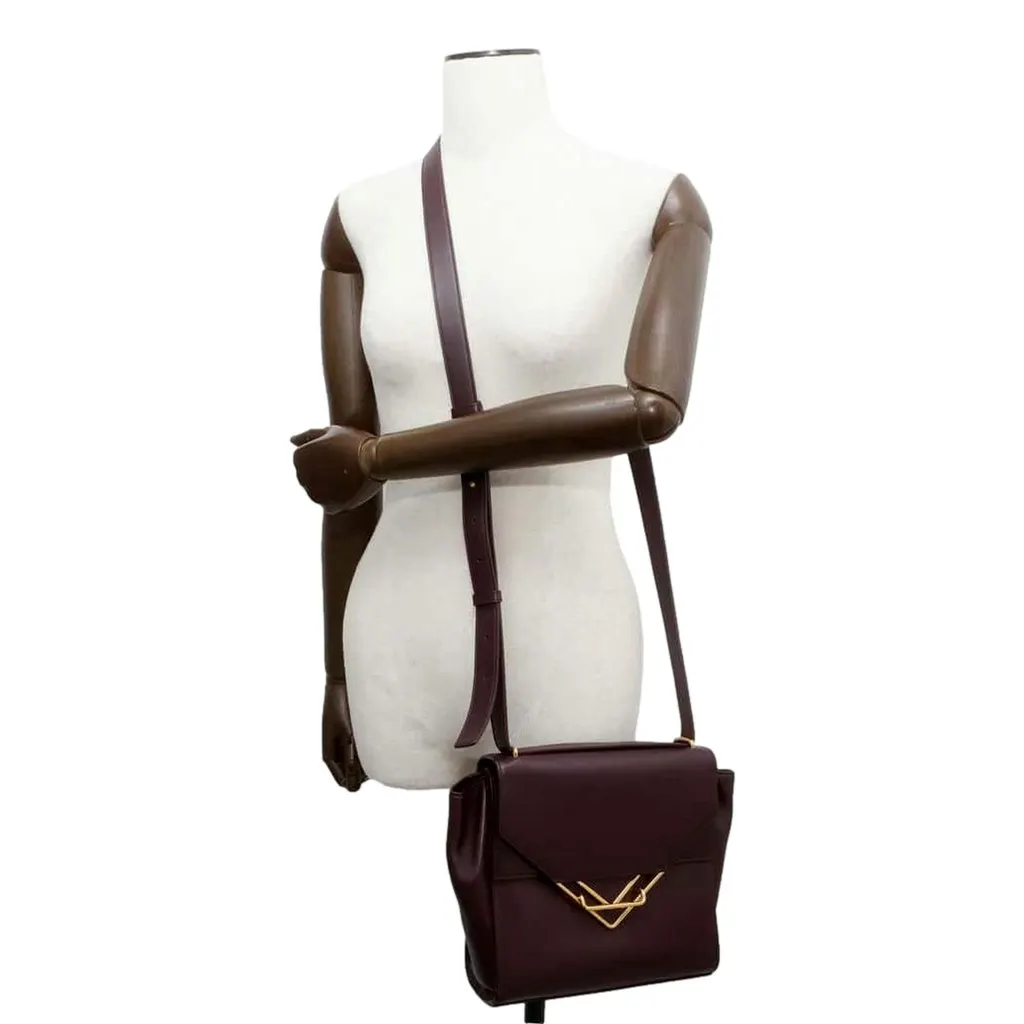 Bottega Veneta The Clip Grape Purple Calfskin Leather Shoulder Crossbody Bag Purple Leather Never worn - Inside View