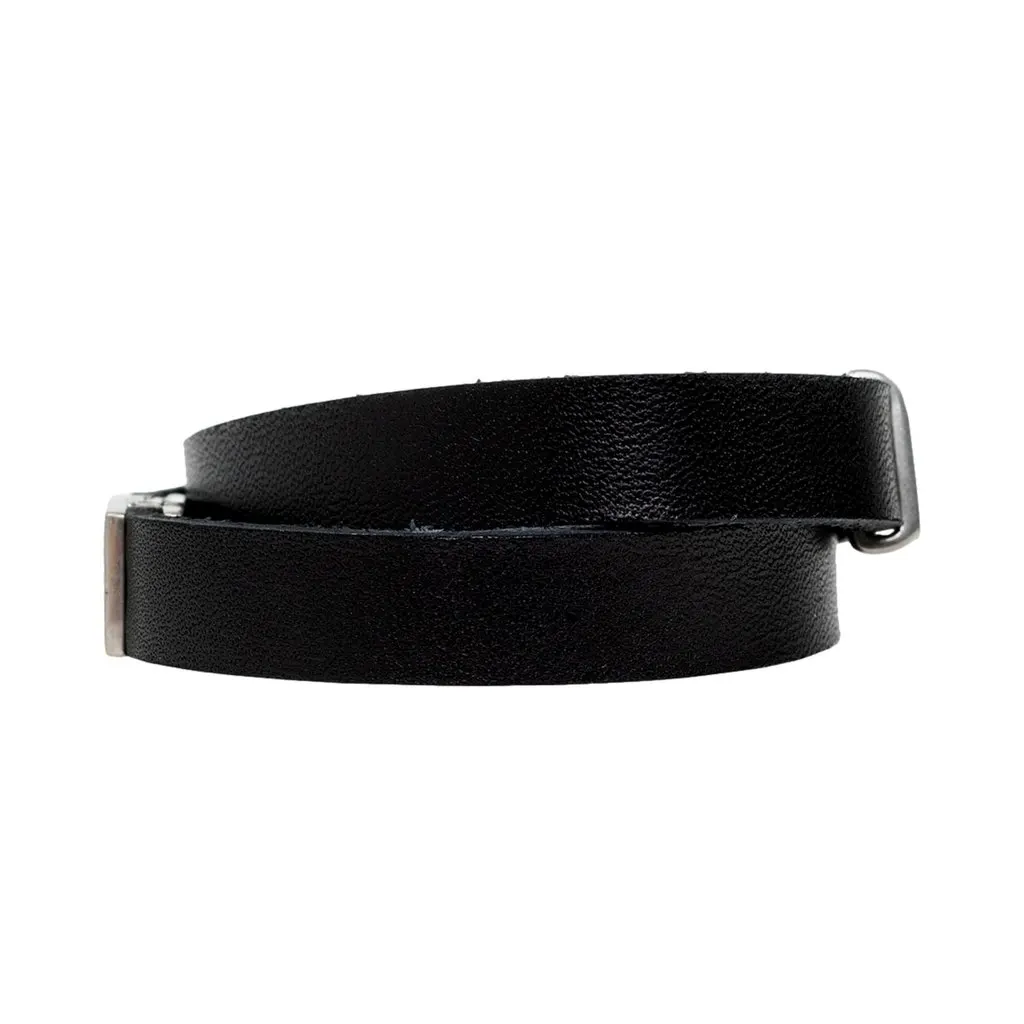 Saint Laurent Monogram Black Leather Bracelet Black Leather Never worn - Model View