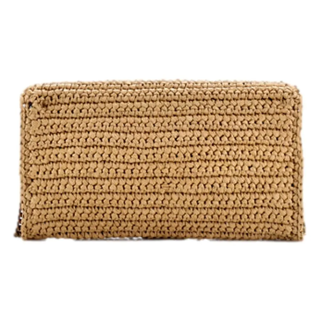 Saint Laurent Kate 99 Beige Raffia Crossbody Bag with Tassel Brown Leather Never worn - Box View