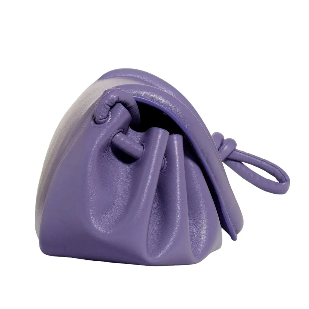 Bottega Veneta Bottega Veneta Beak Small Crossbody Bag Lavender Nappa Leather Designer Handbag Purple Leather Never worn - Inside View
