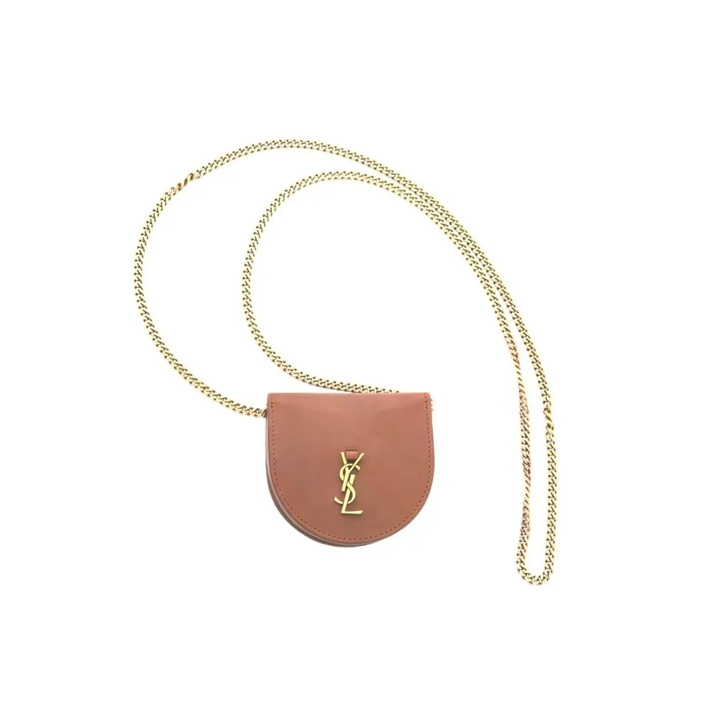 Saint Laurent Baby Kaia Satchel Brown Smooth Leather Micro Bag Brown Leather Never worn - Back View