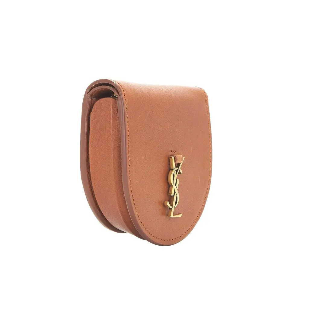 Saint Laurent Baby Kaia Satchel Brown Smooth Leather Micro Bag Brown Leather Never worn - Model View
