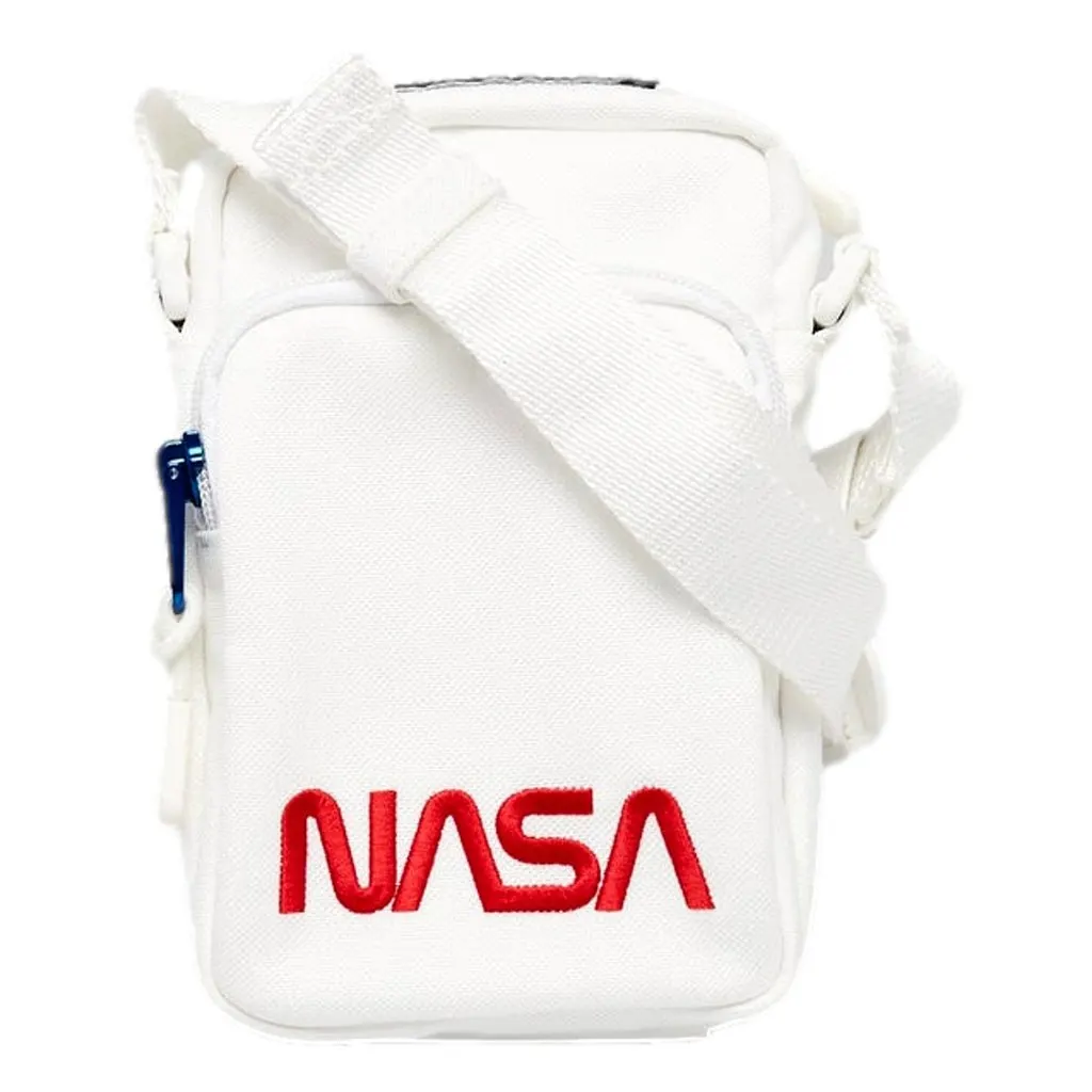 Balenciaga NASA Logo White Nylon Phone Holder Crossbody Bag White Leather Never worn - Front View