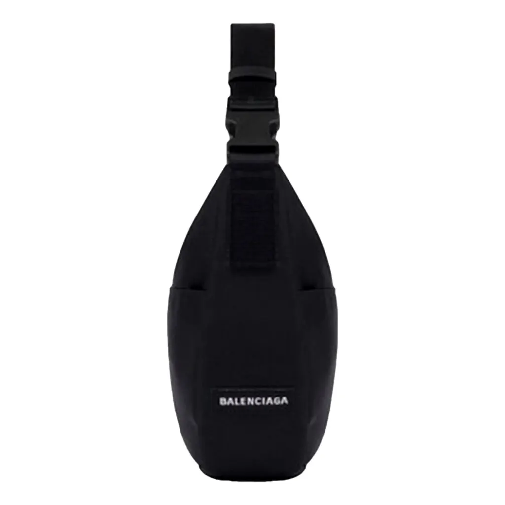 Balenciaga Nasa Logo Sling Shoulder Crossbody Bag Black Recycled Nylon Black Leather Never worn - Back View