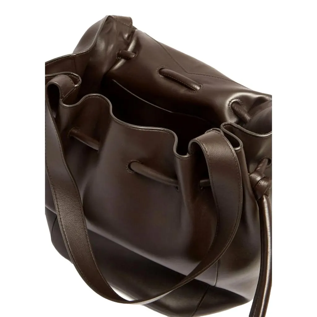 Bottega Veneta Beak Large Shoulder Bag Brown Calfskin Leather Designer Handbag Brown Leather Never worn - Box View