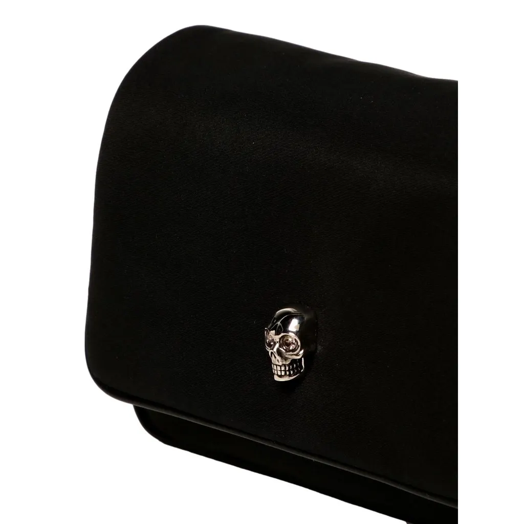 Alexander McQueen Small Black Nylon Skull Shoulder Bag Black Leather Never worn - Inside View