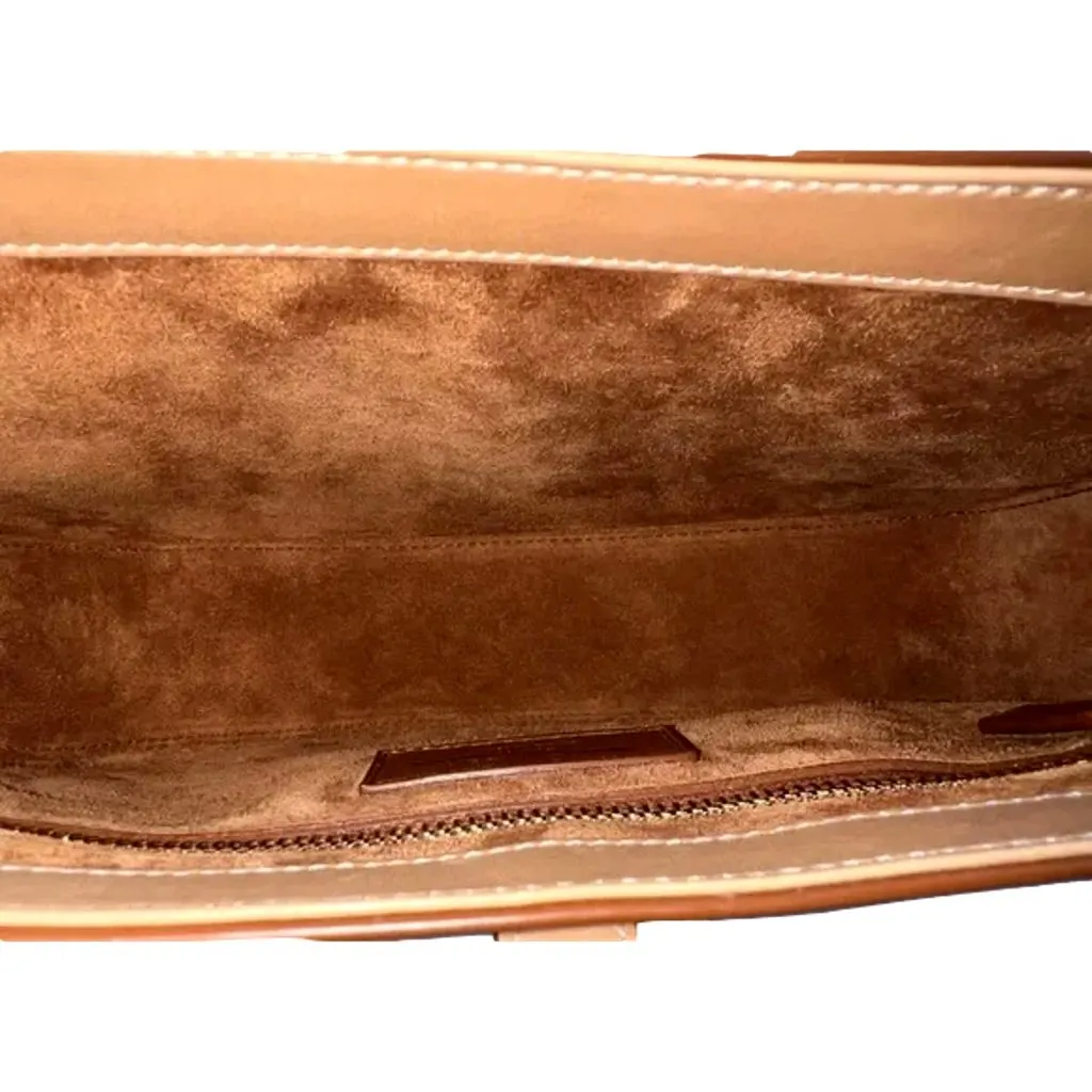 Saint Laurent Le 5 À 7 Small Beige Leather YSL Hobo Shoulder Bag Gold Logo Brown Leather Never worn - Inside View