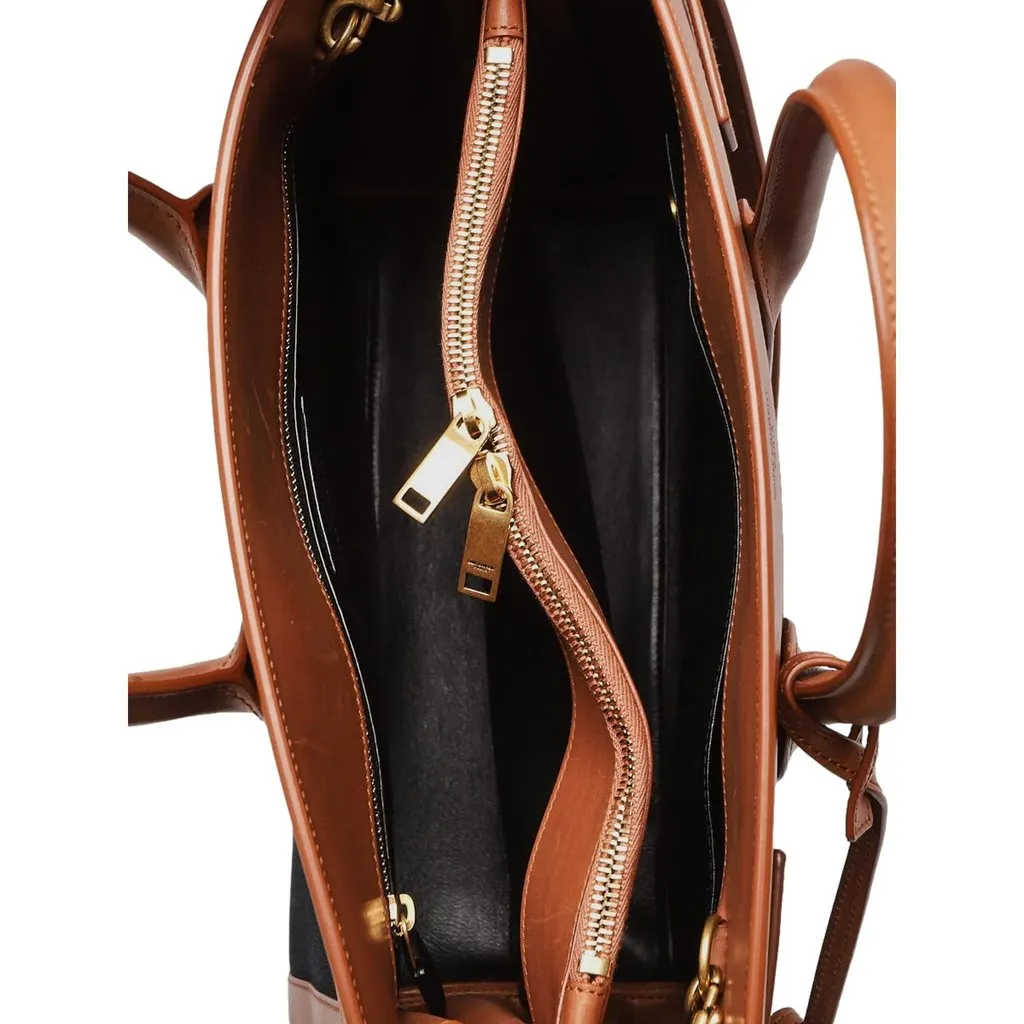 Saint Laurent Saint Laurent Sac De Jour Black Canvas and Brown Leather Satchel Black Canvas Never worn - Inside View