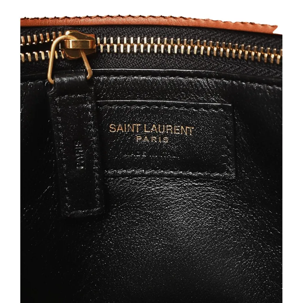Saint Laurent Saint Laurent Sac De Jour Black Canvas and Brown Leather Satchel Black Canvas Never worn - Model View