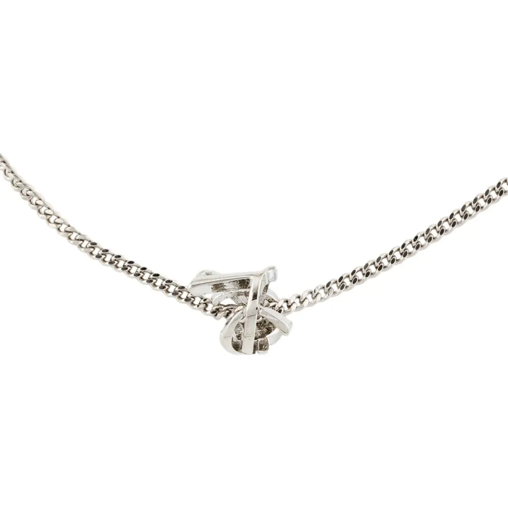 Saint Laurent Monogram Twist Silver Metal Chain Bracelet Silver Never worn - Model View