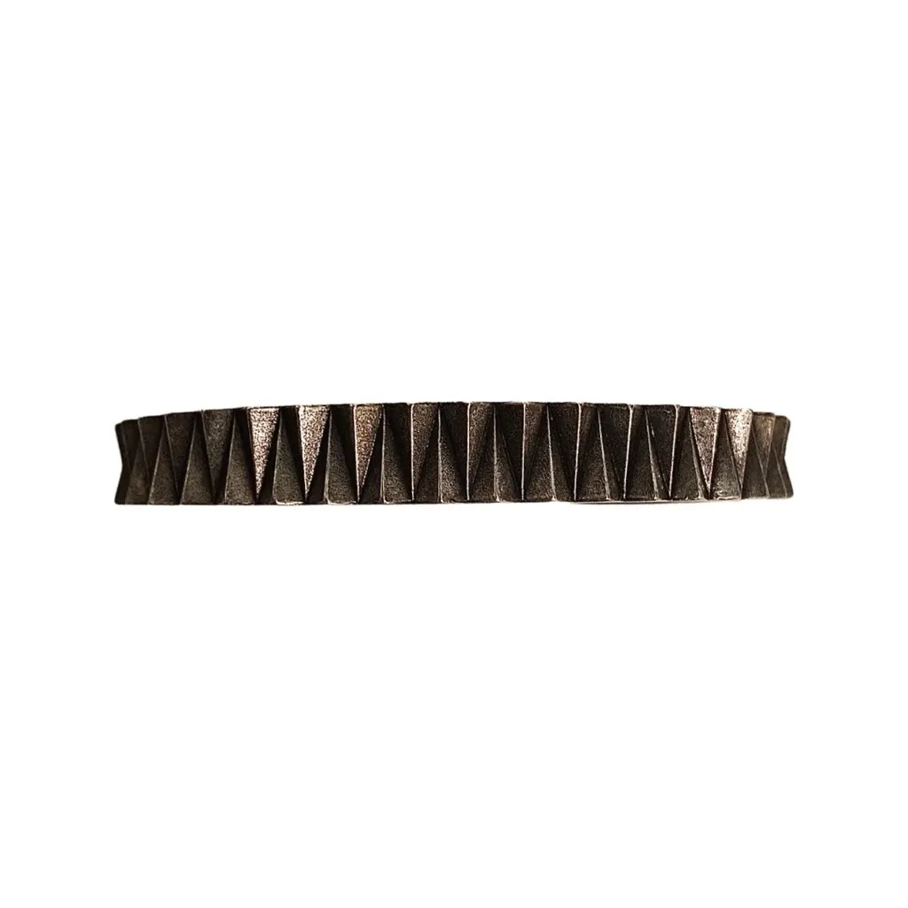 Saint Laurent Gear Silver Gunmetal Bracelet Large Silver Never worn - Front View