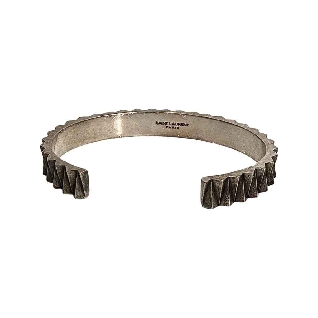Saint Laurent Gear Silver Gunmetal Bracelet Large Silver Never worn - Inside View
