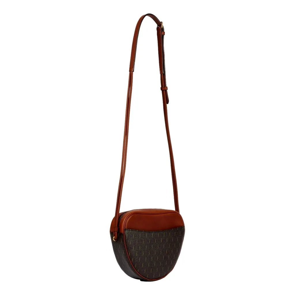 Saint Laurent Coeur Monogram Brown Canvas Leather Small Crossbody Bag Brown Leather Never worn - Inside View