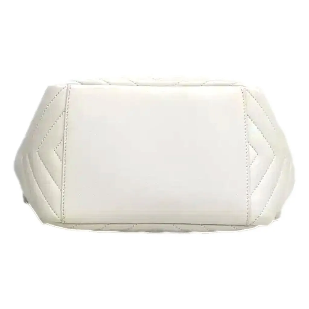 Saint Laurent Saint Laurent Joe White Lambskin Quilted Chevron Chain Strap Backpack White Leather Never worn - Model View