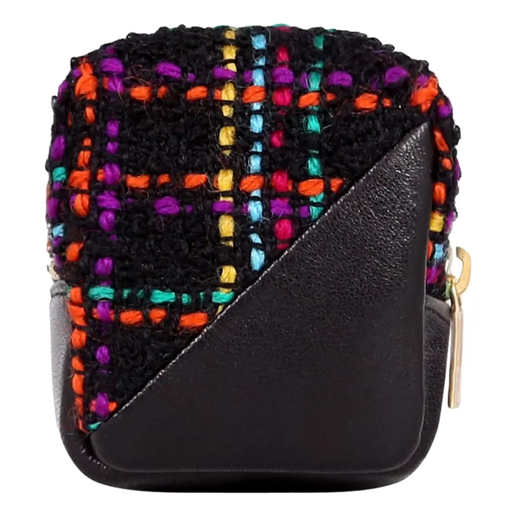 Saint Laurent Jamie YSL Keyring Cube Multicolor Black Leather Black Leather Never worn - Back View