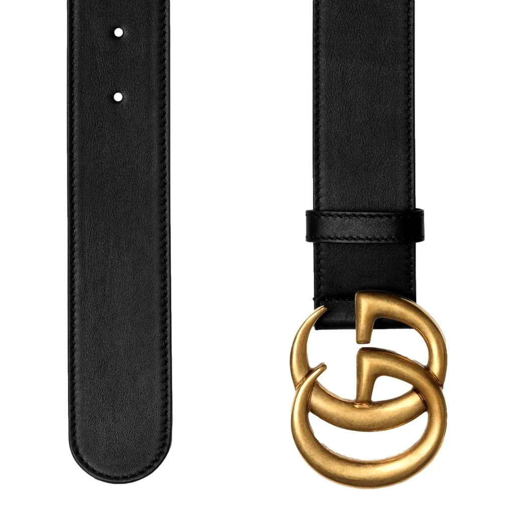 Gucci GG Marmont Wide Belt Size 120 Black Leather Never worn - Back View