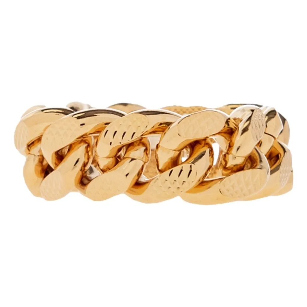 Gucci Gucci Interlocking G Textured Chain Ring Gold Tone Gold Never worn - Back View