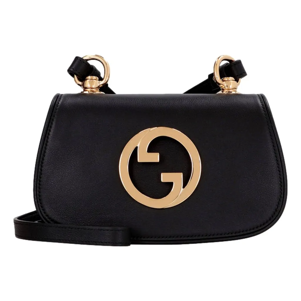 Gucci Blondie GG Mini Bag Web Stripe Strap Small Crossbody Black Canvas Never worn - Front View