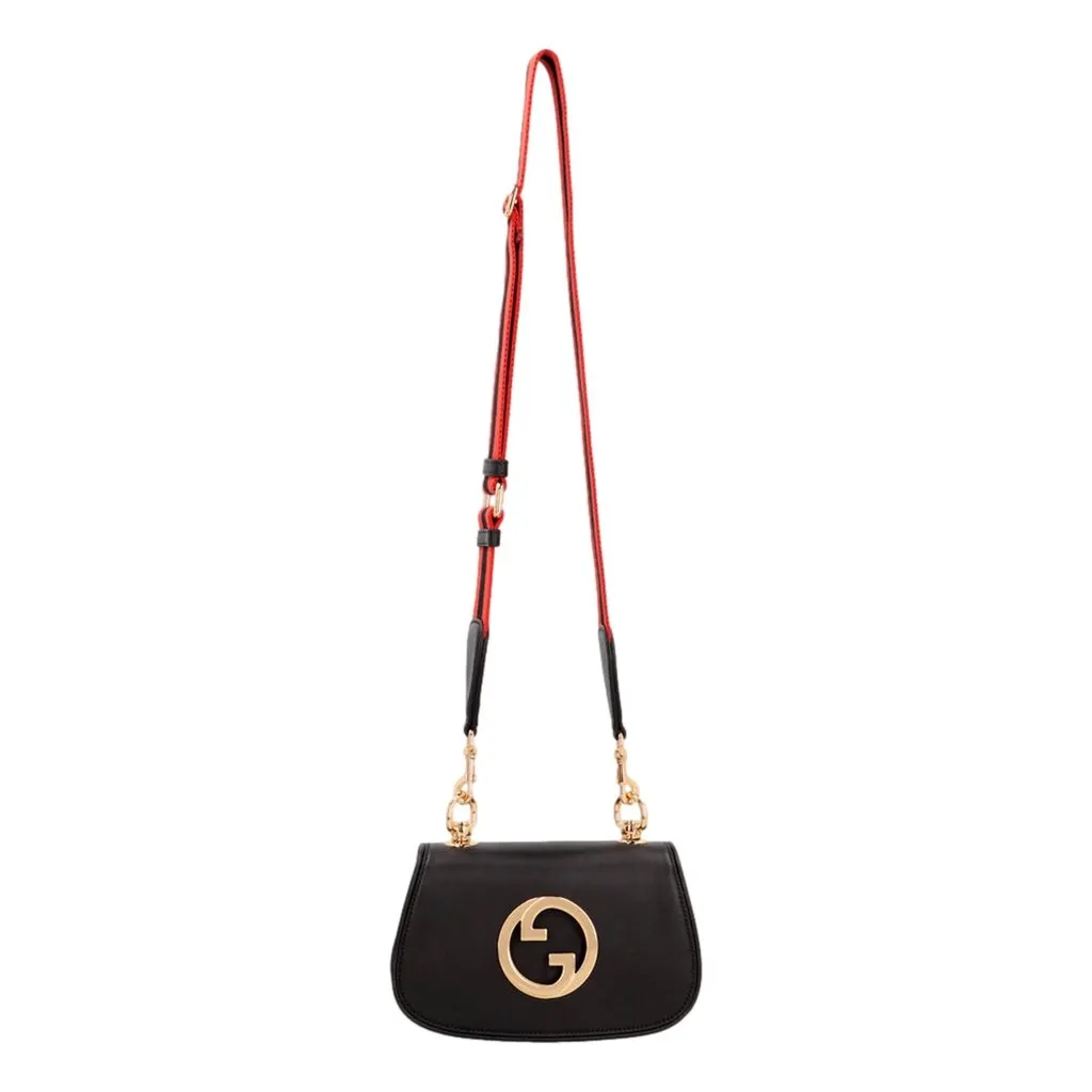 Gucci Blondie GG Mini Bag Web Stripe Strap Small Crossbody Black Canvas Never worn - Model View