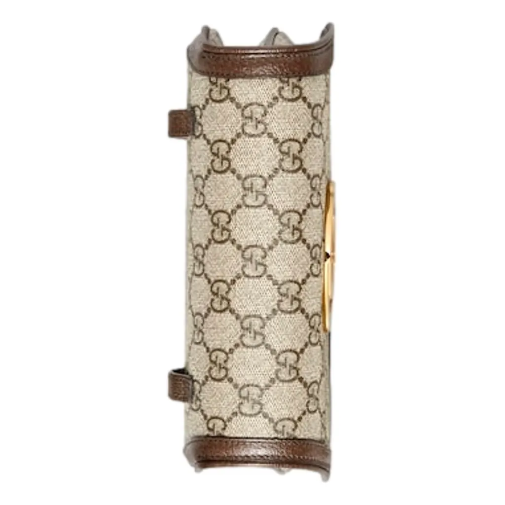 Gucci Blondie GG Supreme Canvas Brown Leather Belt Bag Size 65 Brown Canvas Never worn - Box View