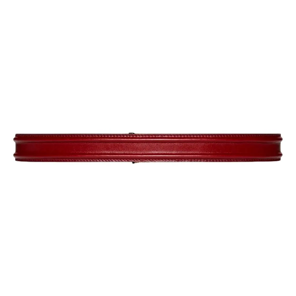 Gucci Memorable Floral Engraved G Buckle Leather Belt Burgundy 80/32 Red Leather Never worn - Inside View