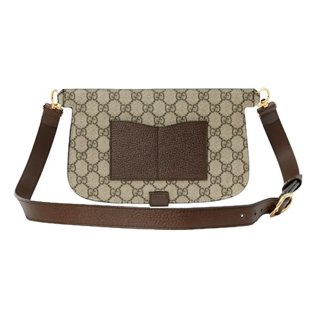 Gucci GG Supreme Blondie Belt Bag Brown Beige Canvas Size 95 MultiColor Canvas Never worn - Model View