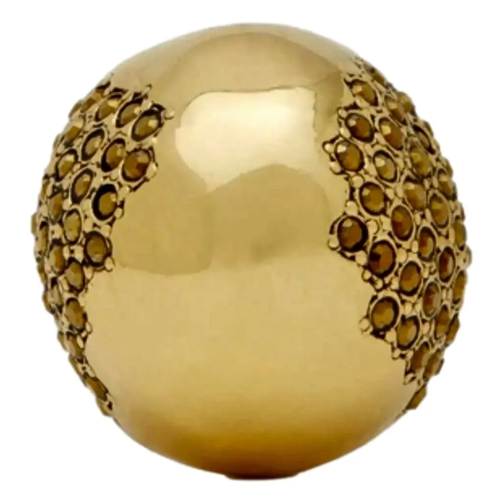 Saint Laurent Edge Egg Rhinestone Cluster Ring in Gold-Tone Metal Size 6 Gold Never worn - Back View