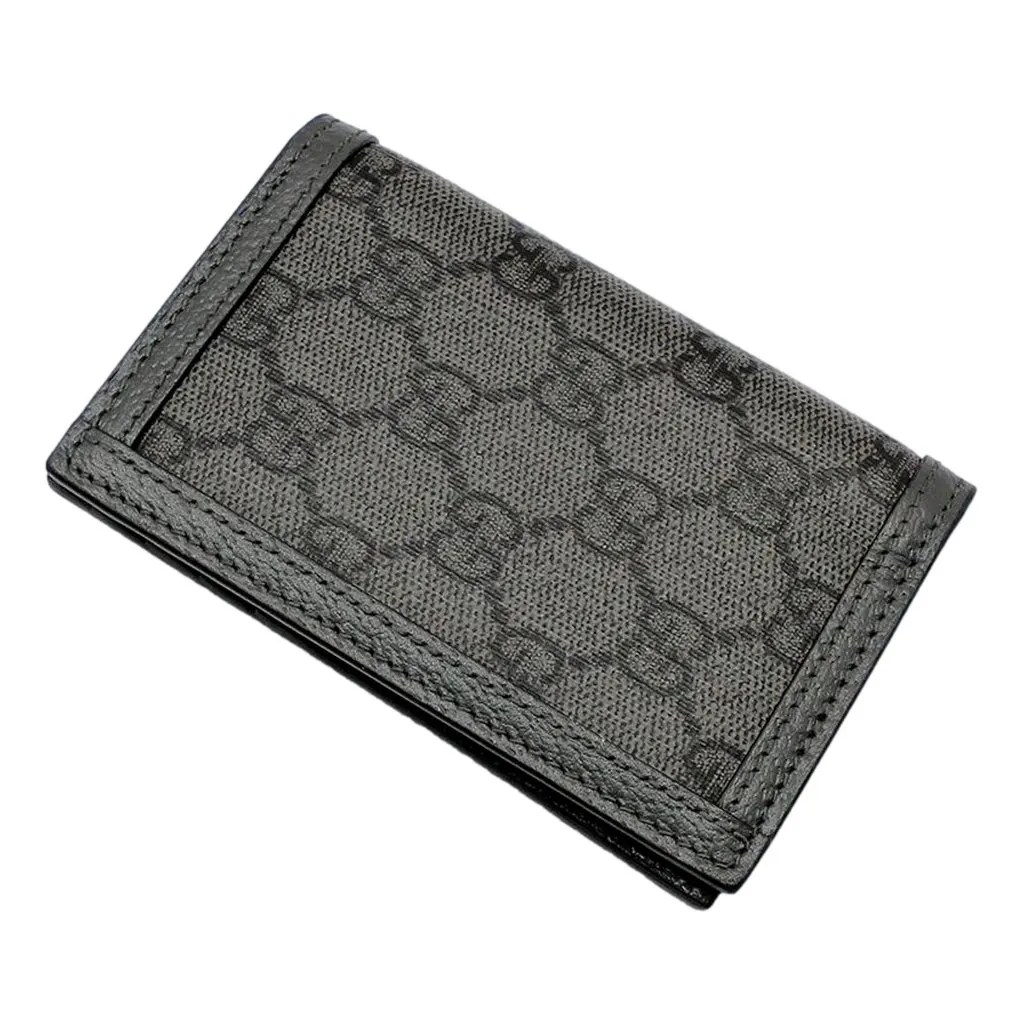 Gucci Ophidia Silver Gray Supreme Bifold Card Case Wallet Brown Canvas Never worn - Inside View